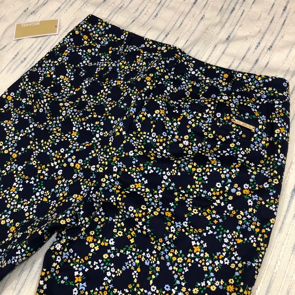 SOLD Michael Kors Navy Floral Ankle Skinny Pants - Picture 5 of 5